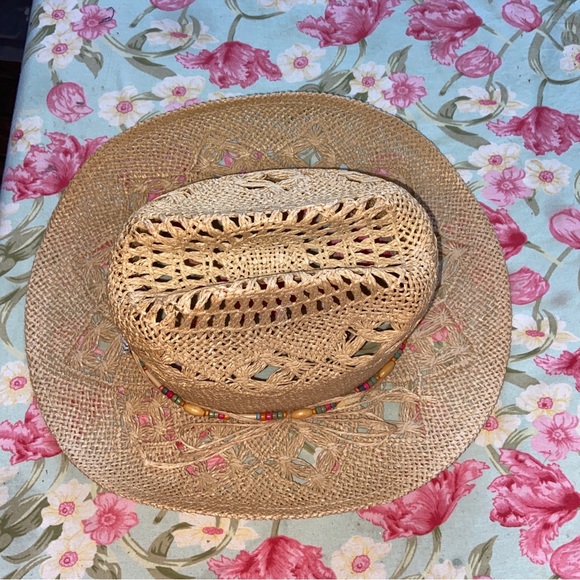 Cappelli Cowboy Cowgirl Hat Womens Western Paper Straw Boho Concert Festival - Picture 9 of 13